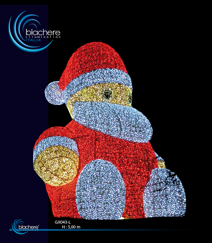 Scultura luminosa di Babbo Natale